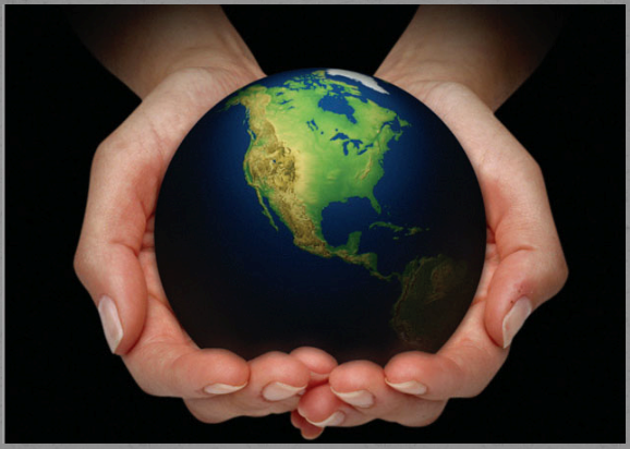 Picture of the world in someones hands