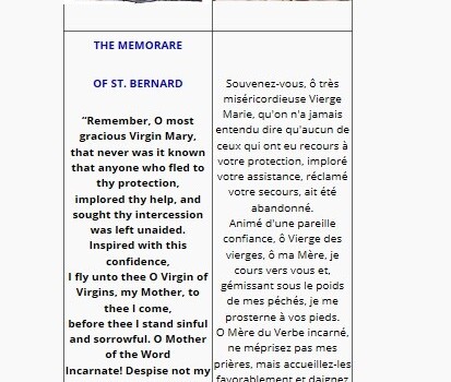 St. Bernard of Clairvaux Prayer
