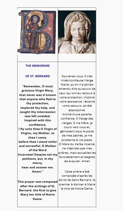 St. Bernard of Clairvaux Prayer